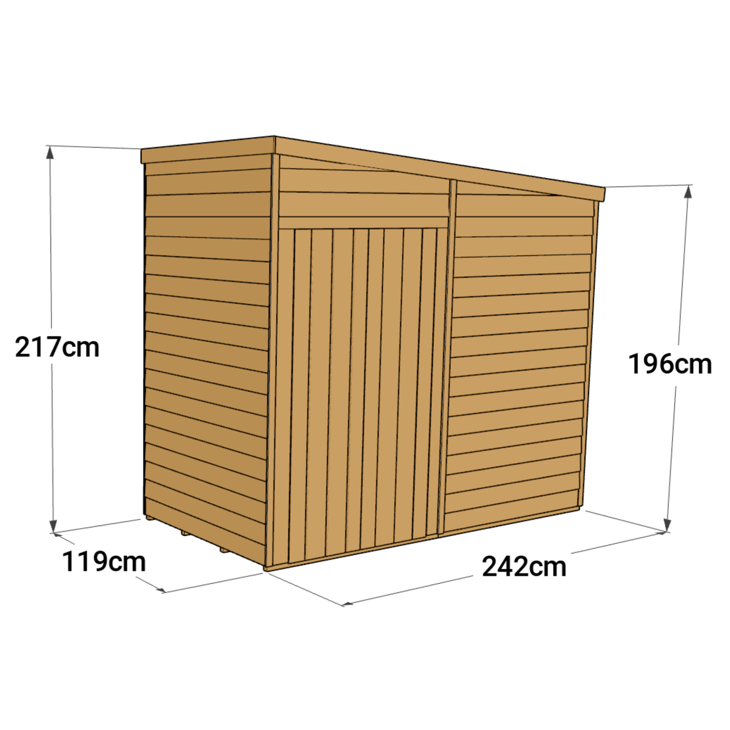 Store More 4 x 8 Pressure Treated Overlap Pent Shed