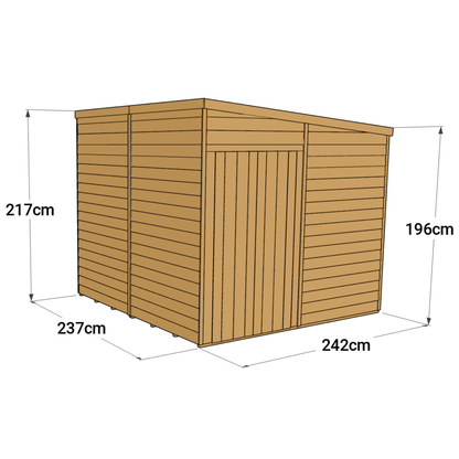 Store More 8 x 8 Pressure Treated Overlap Pent Shed