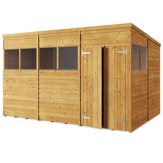 Store More 12 x 8 Pressure Treated Overlap Pent Shed - 12x8 Windowed