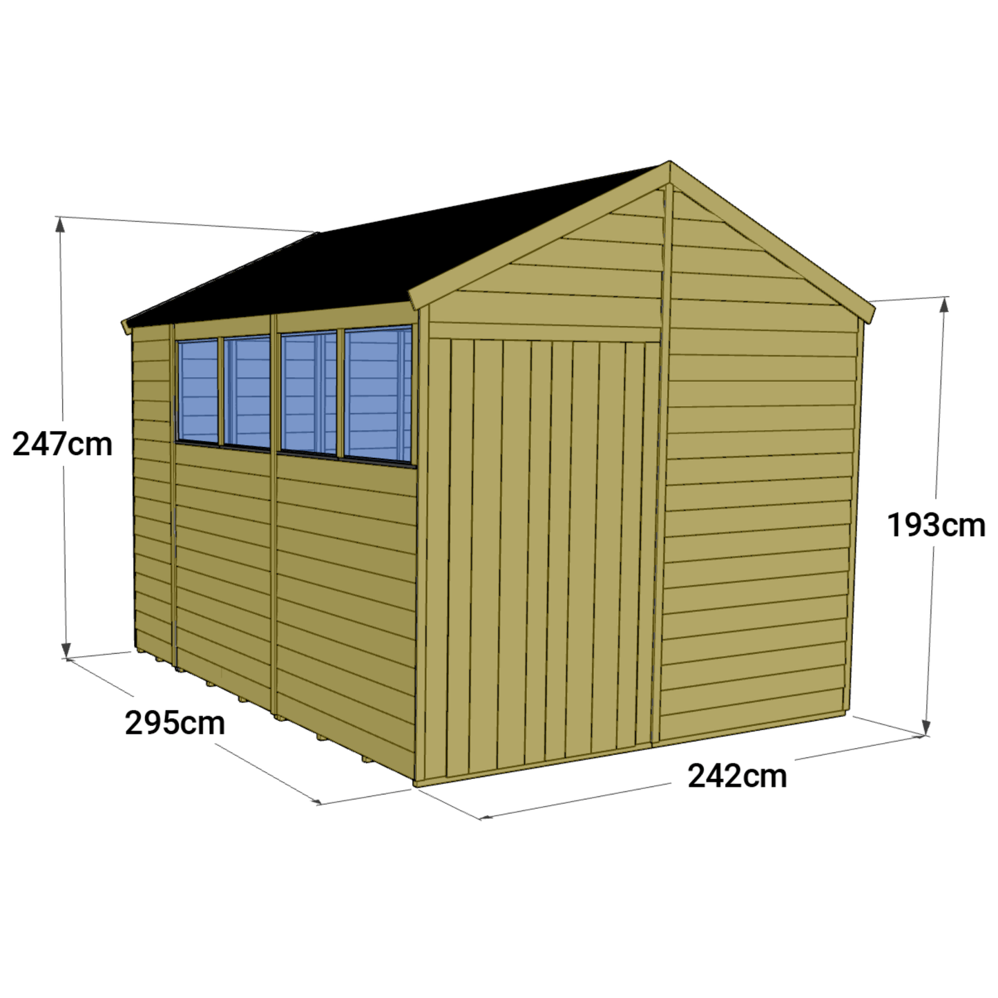 Store More 10 x 8 Tongue and Groove Apex Shed - Pressure Treated