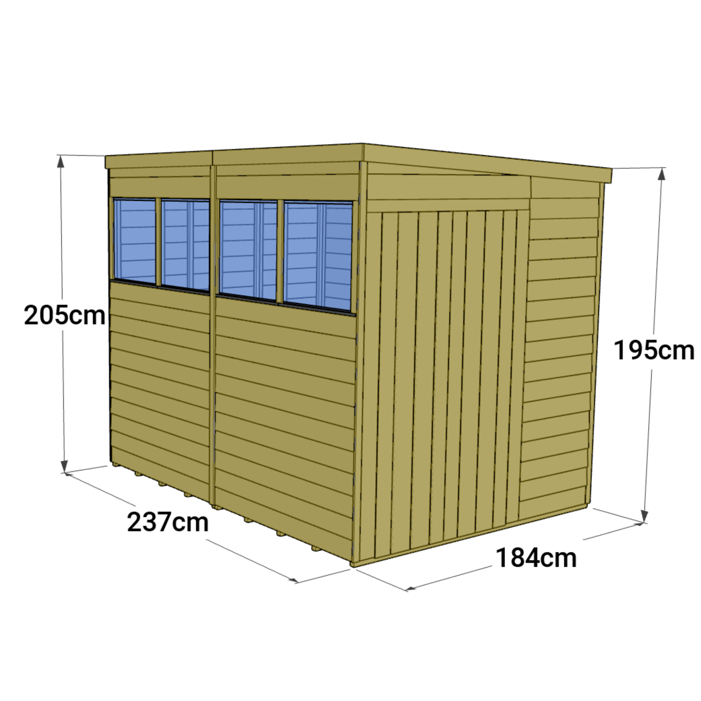 Store More 8 x 6 Tongue and Groove Wooden Pent Shed