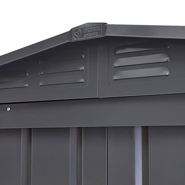 Globel 10x10ft Apex Metal Garden Shed - Anthracite Grey