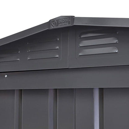 Globel 10x10ft Apex Metal Garden Shed - Anthracite Grey