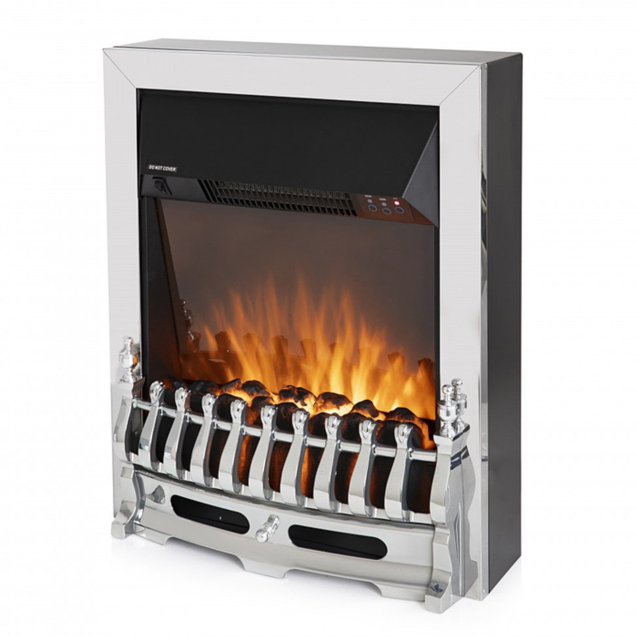 Warmlite Whitby Electric Fire Inset with Remote Control Chrome - 2kw