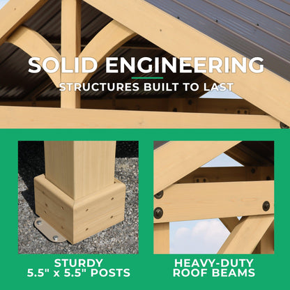 Yardistry 5.8ft x 8ft (1.7m x 2.4m) Meridian Grilling Pavilion Gazebo