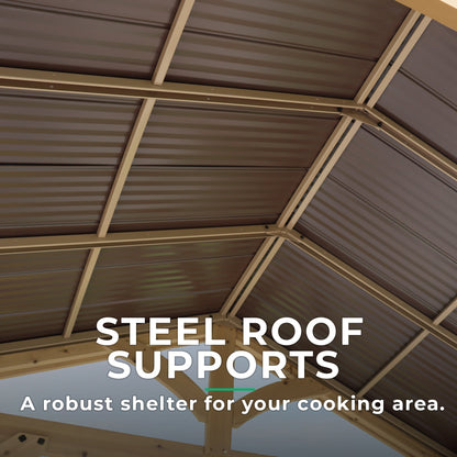 Yardistry 5.8ft x 8ft (1.7m x 2.4m) Meridian Grilling Pavilion Gazebo