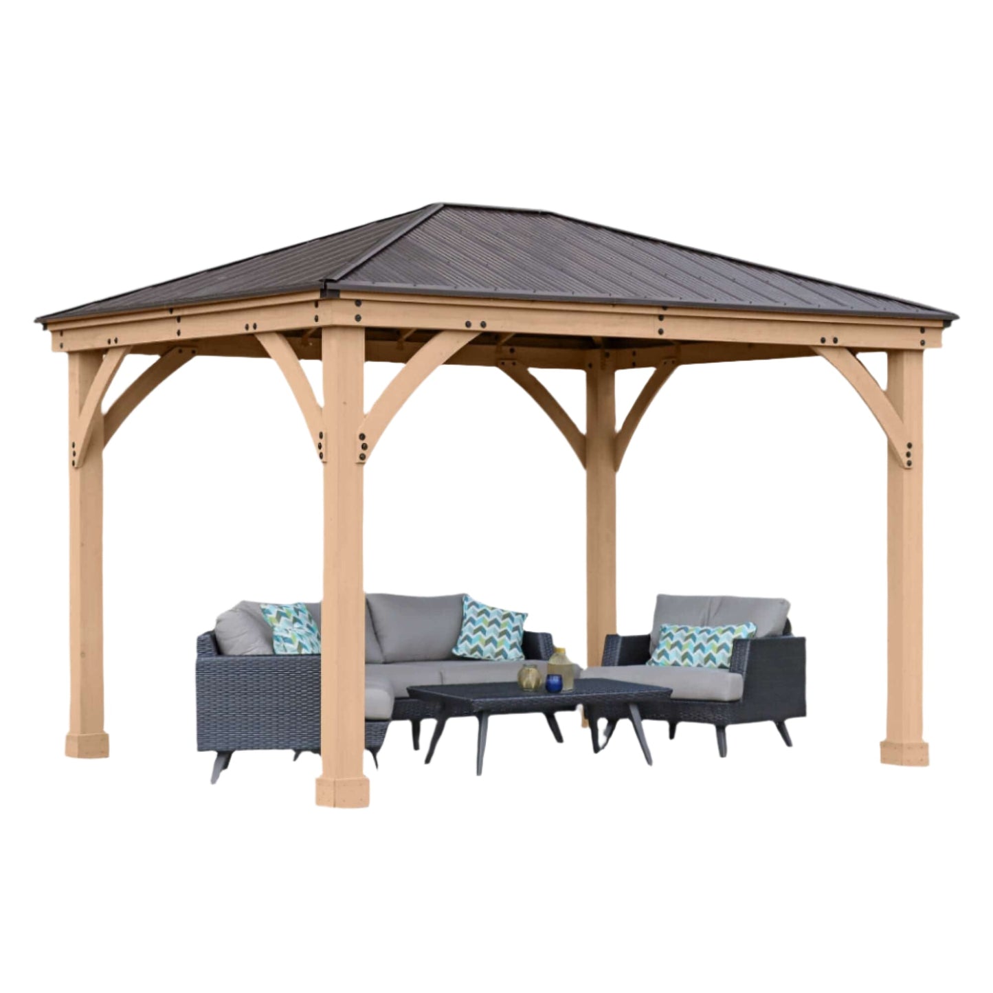 Yardistry Meridian 10ft x 12ft (3m x 3.7m) Wooden Gazebo