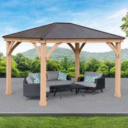 Yardistry Meridian 10ft x 12ft (3m x 3.7m) Wooden Gazebo