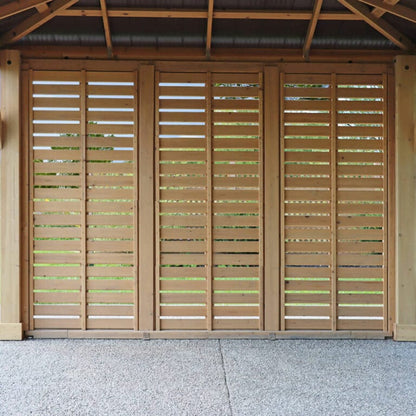 Yardistry 10ft x 10ft (3m x 3m) Meridian Gazebo with Single Privacy Wall