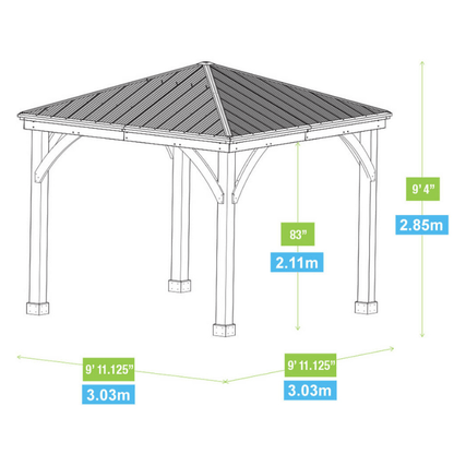 Yardistry 10ft x 10ft (3m x 3m) Meridian Gazebo