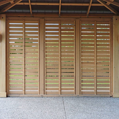 Yardistry 10ft x 10ft (3m x 3m) Meridian Gazebo with Triple Privacy Wall