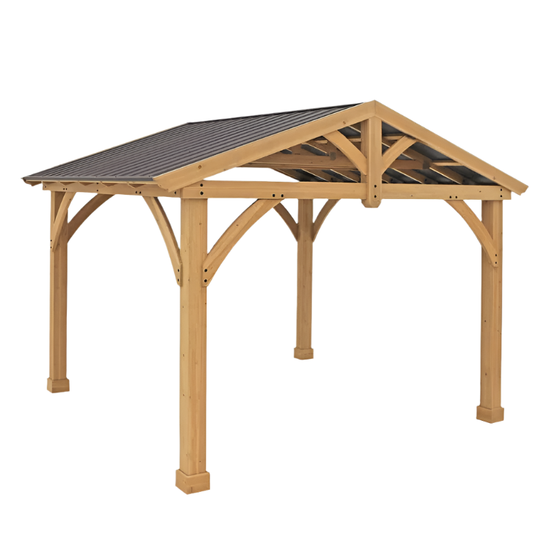Yardistry Carolina Wooden Pavilion with Roof – 13ft x 11ft (4m x 3.4m)