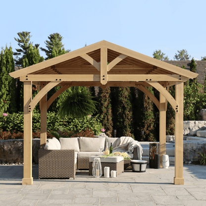 Yardistry Carolina Wooden Pavilion with Roof – 13ft x 11ft (4m x 3.4m)