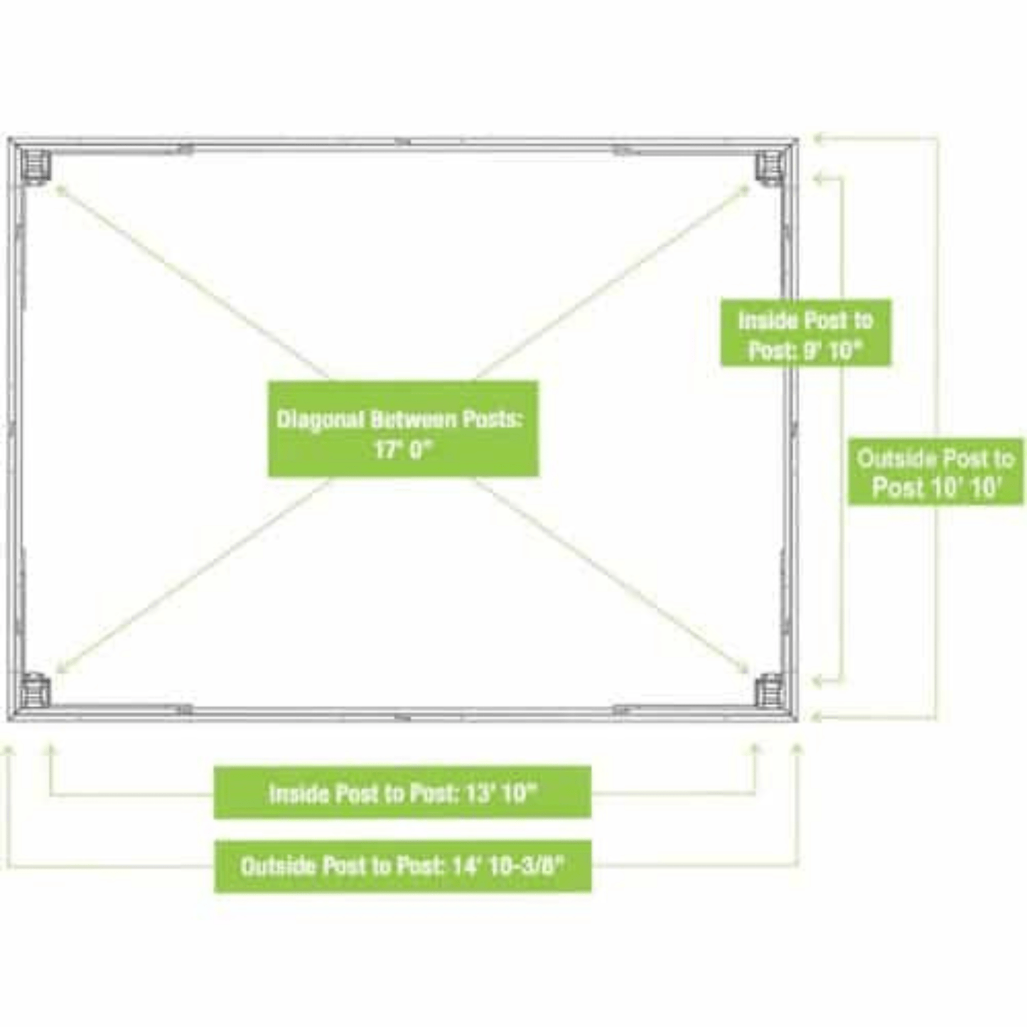 Yardistry Meridian Gazebo 12ft x 16ft (3.7m x 4.9m) with Rain Guttering