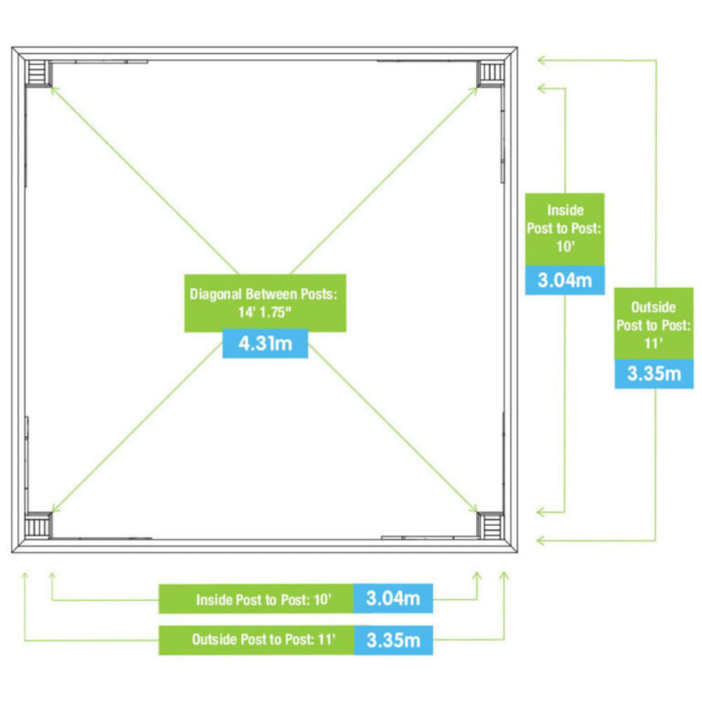 Yardistry Wooden Gazebo 12ft x 12ft (3.7m x 3.7m), Meridian Series