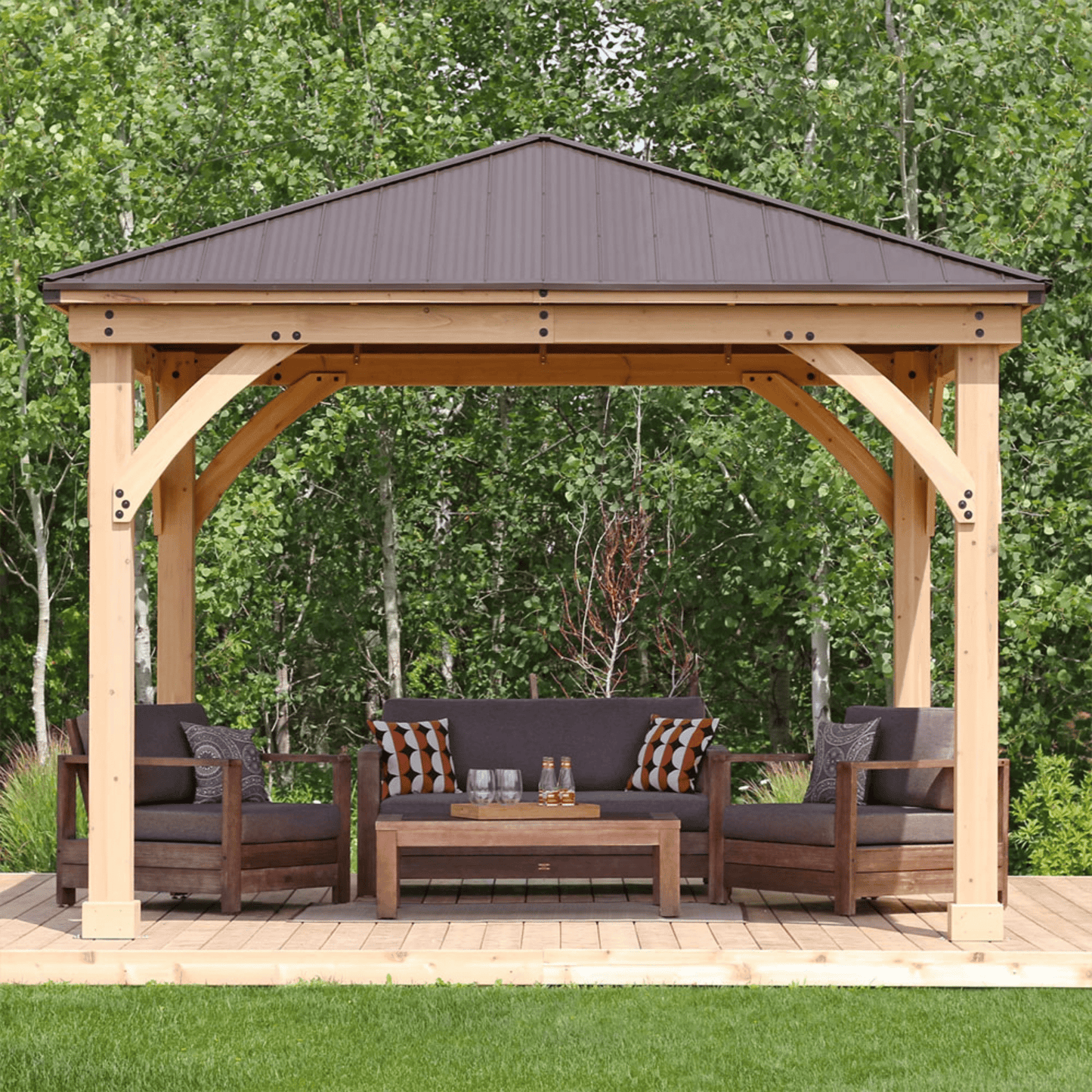 Yardistry Wooden Gazebo 12ft x 12ft (3.7m x 3.7m), Meridian Series