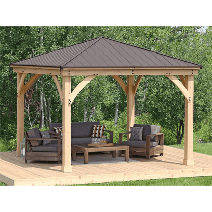 Yardistry Wooden Gazebo 12ft x 12ft (3.7m x 3.7m), Meridian Series
