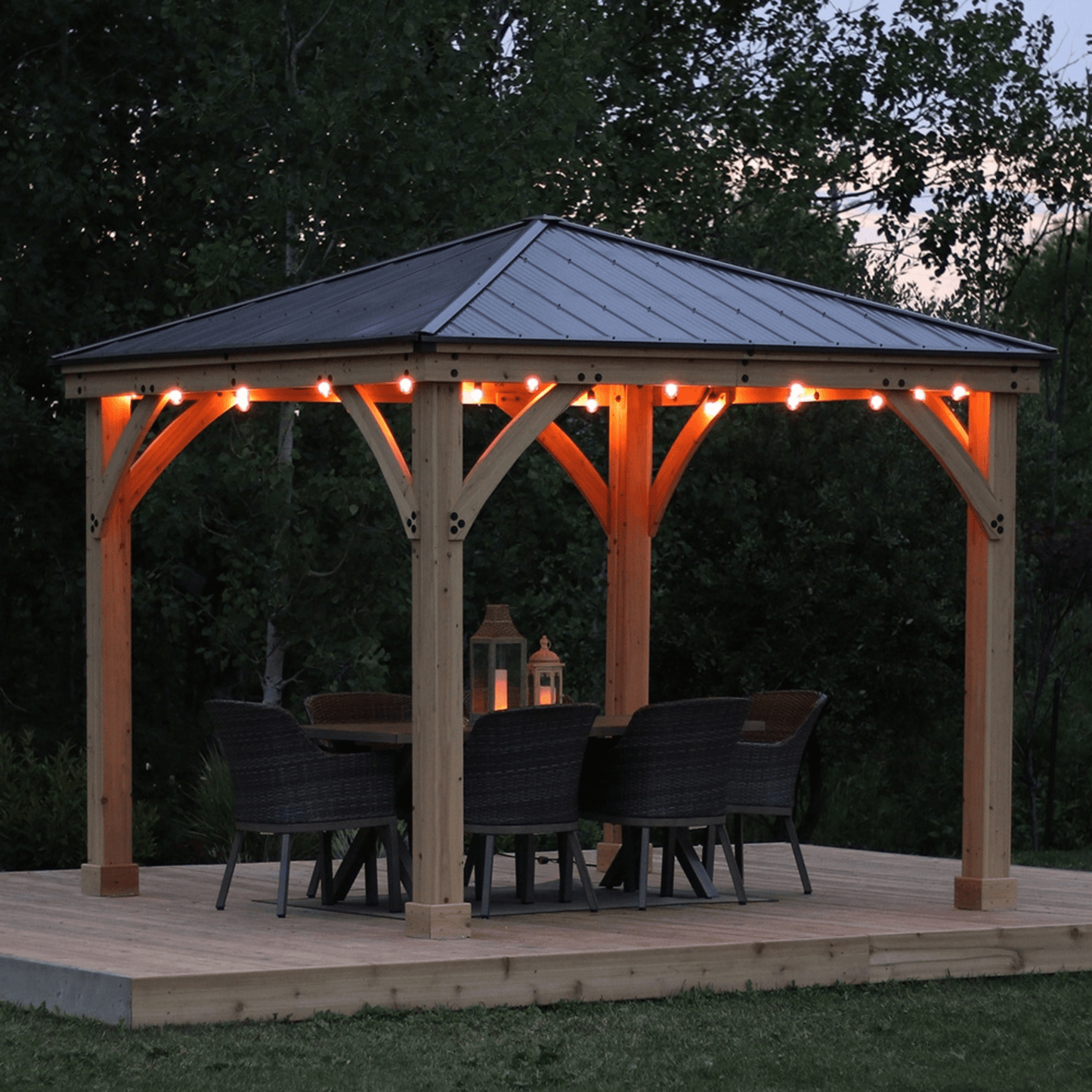 Yardistry Wooden Gazebo 12ft x 12ft (3.7m x 3.7m), Meridian Series