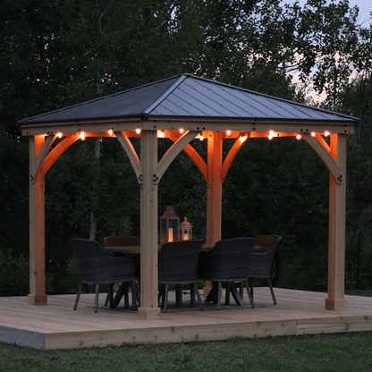 Yardistry Wooden Gazebo 12ft x 12ft (3.7m x 3.7m), Meridian Series
