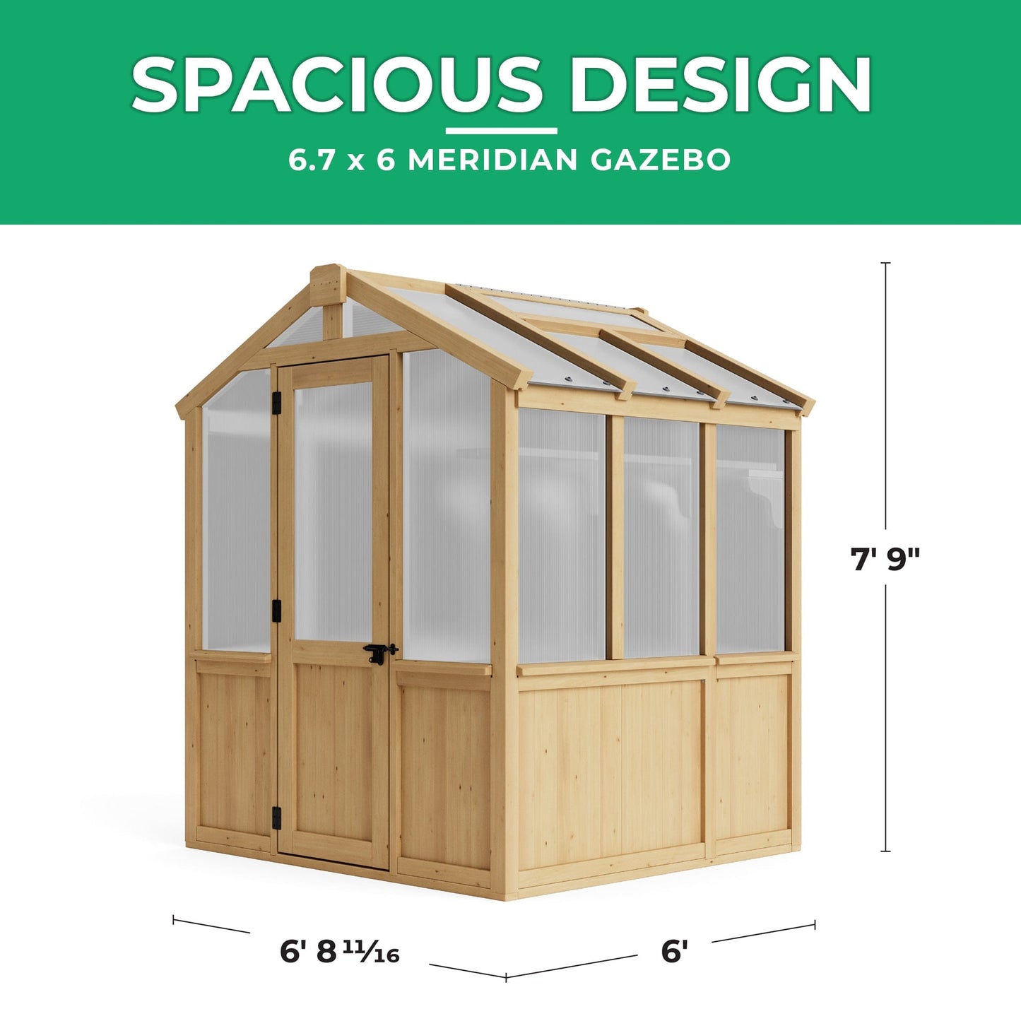 Yardistry 6.7ft x 6ft (2.3m x 2m) Meridian Greenhouse