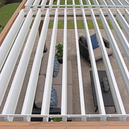 Yardistry 14 x 12 Wooden Pergola With Louvered Roof