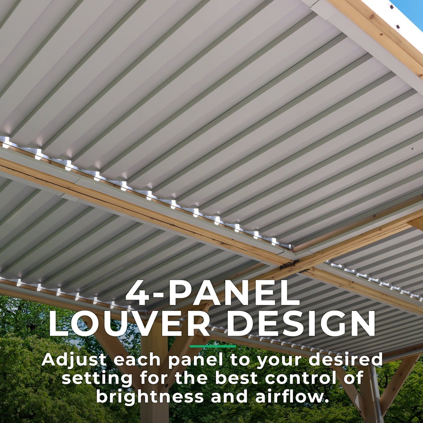 Yardistry 10ft x 20ft (3m x 6m) Meridian Pergola with Louvered Roof