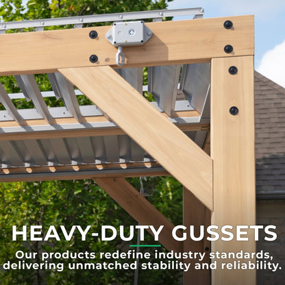 Yardistry 10ft x 20ft (3m x 6m) Meridian Pergola with Louvered Roof