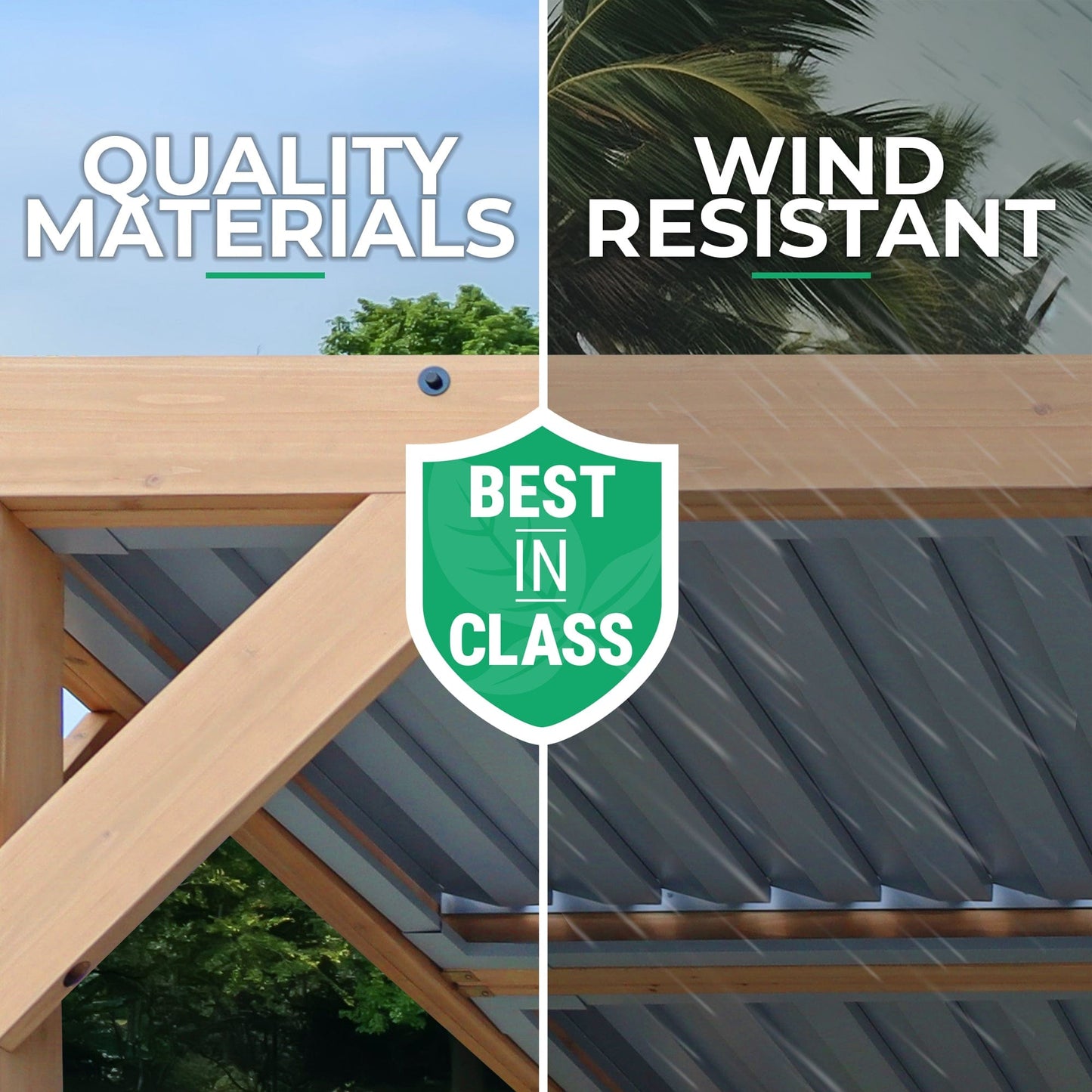 Yardistry 10ft x 20ft (3m x 6m) Meridian Pergola with Louvered Roof