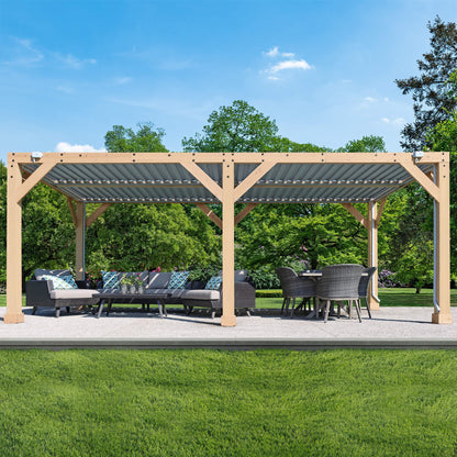 Yardistry 10ft x 20ft (3m x 6m) Meridian Pergola with Louvered Roof