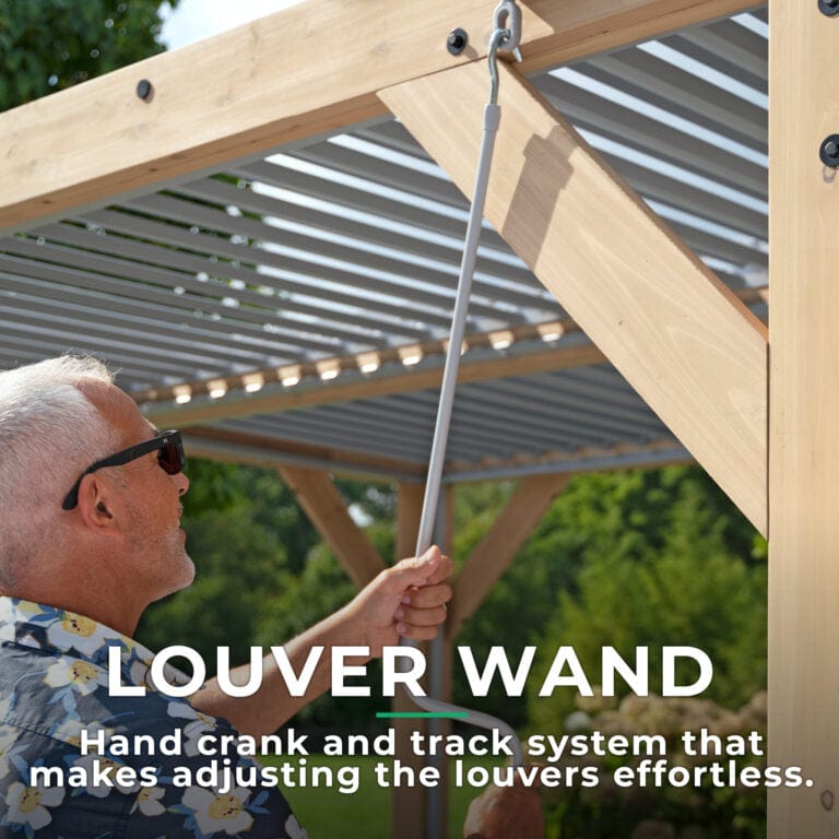 Yardistry 10ft x 20ft (3m x 6m) Meridian Pergola with Louvered Roof