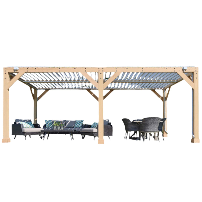 Yardistry 10ft x 20ft (3m x 6m) Meridian Pergola with Louvered Roof