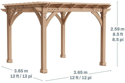 Yardistry 12ft x 12ft (3.7m x 3.7m) Meridian Pergola